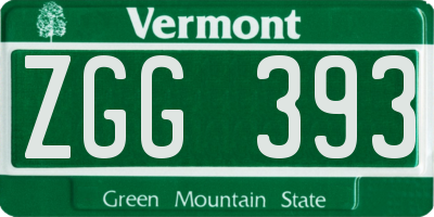 VT license plate ZGG393