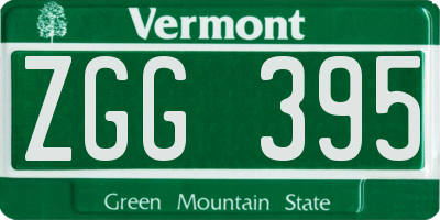 VT license plate ZGG395