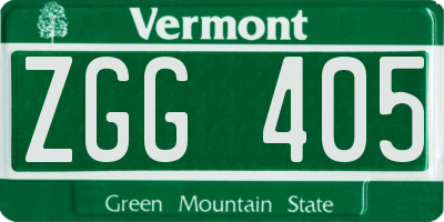 VT license plate ZGG405