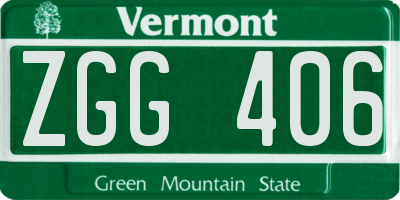 VT license plate ZGG406