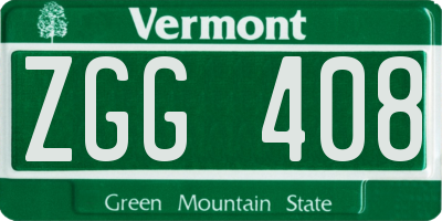 VT license plate ZGG408