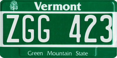VT license plate ZGG423