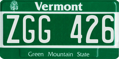 VT license plate ZGG426