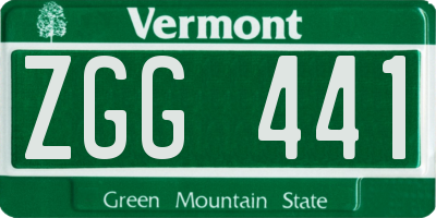 VT license plate ZGG441