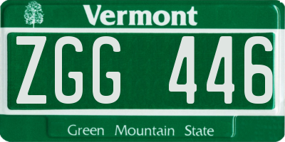 VT license plate ZGG446