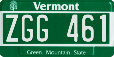 VT license plate ZGG461
