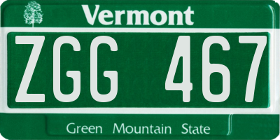 VT license plate ZGG467