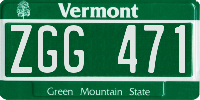 VT license plate ZGG471