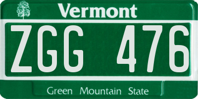 VT license plate ZGG476