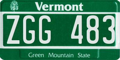 VT license plate ZGG483