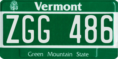 VT license plate ZGG486