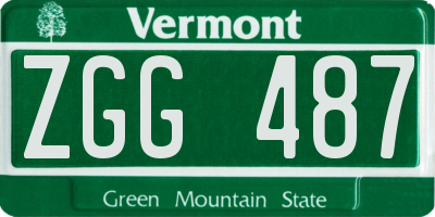 VT license plate ZGG487