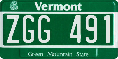 VT license plate ZGG491