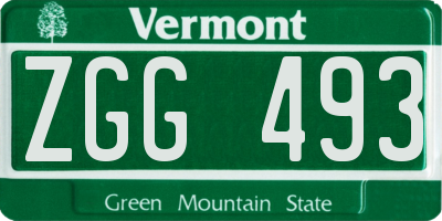 VT license plate ZGG493
