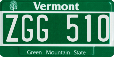 VT license plate ZGG510