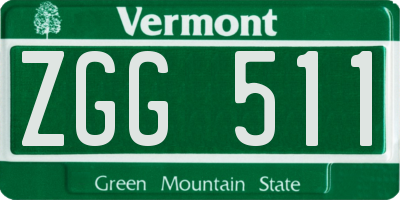 VT license plate ZGG511