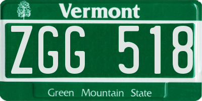 VT license plate ZGG518