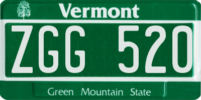 VT license plate ZGG520