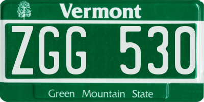 VT license plate ZGG530