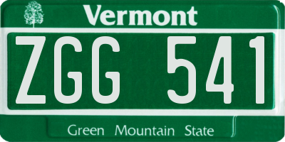 VT license plate ZGG541