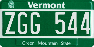 VT license plate ZGG544