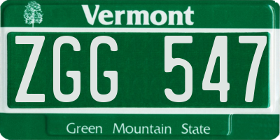 VT license plate ZGG547