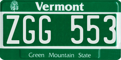 VT license plate ZGG553