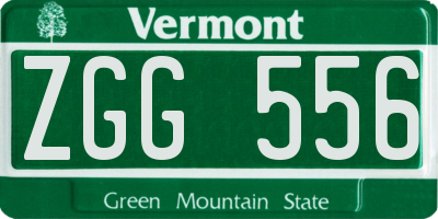 VT license plate ZGG556