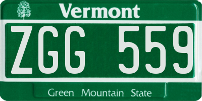 VT license plate ZGG559