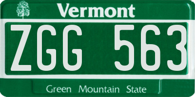 VT license plate ZGG563