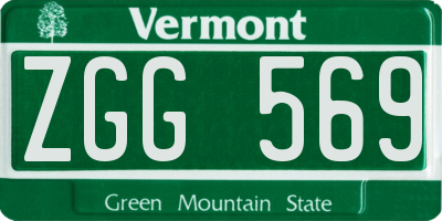 VT license plate ZGG569
