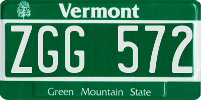 VT license plate ZGG572