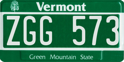 VT license plate ZGG573