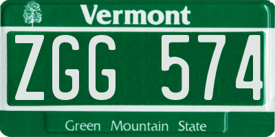 VT license plate ZGG574