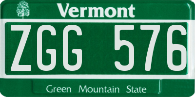 VT license plate ZGG576