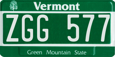 VT license plate ZGG577