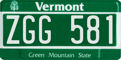 VT license plate ZGG581