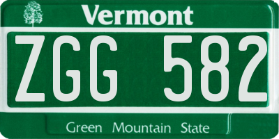 VT license plate ZGG582