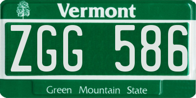 VT license plate ZGG586