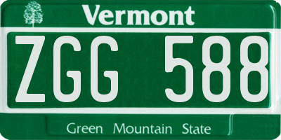 VT license plate ZGG588