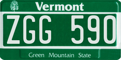 VT license plate ZGG590