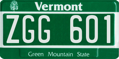 VT license plate ZGG601