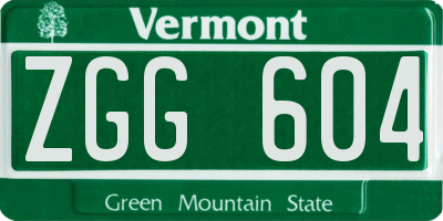 VT license plate ZGG604