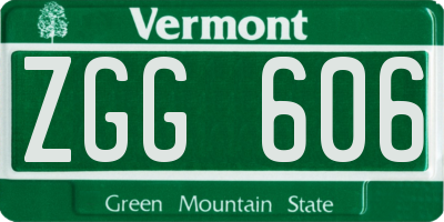 VT license plate ZGG606