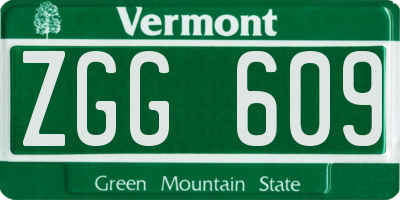 VT license plate ZGG609