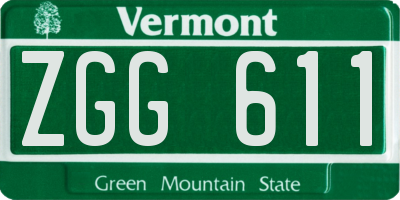 VT license plate ZGG611