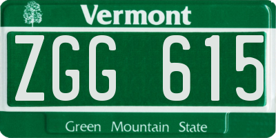VT license plate ZGG615