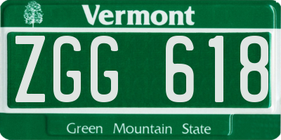 VT license plate ZGG618