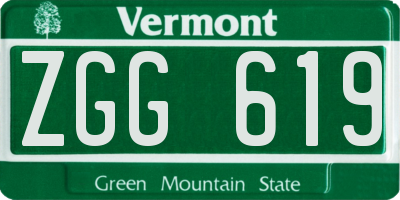 VT license plate ZGG619