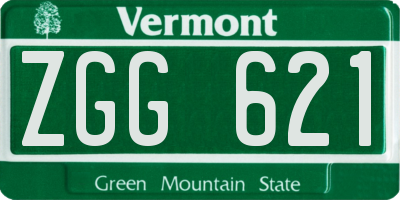VT license plate ZGG621